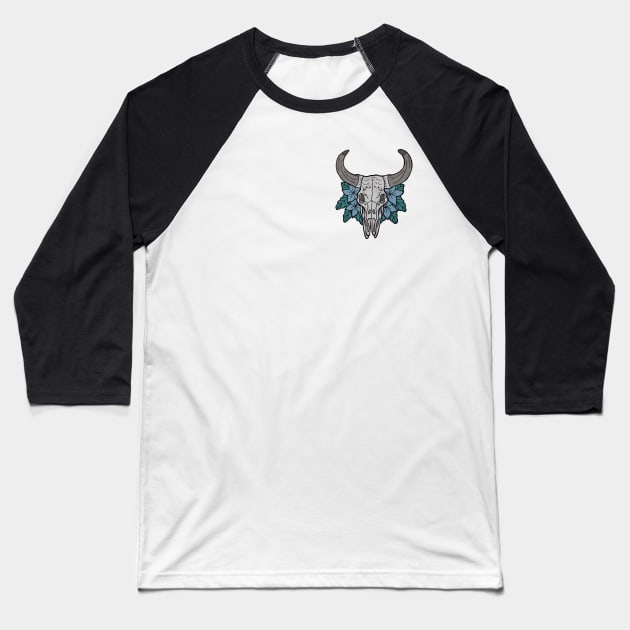 Cow Skull Pocket Patch Baseball T-Shirt by Downtown Rose